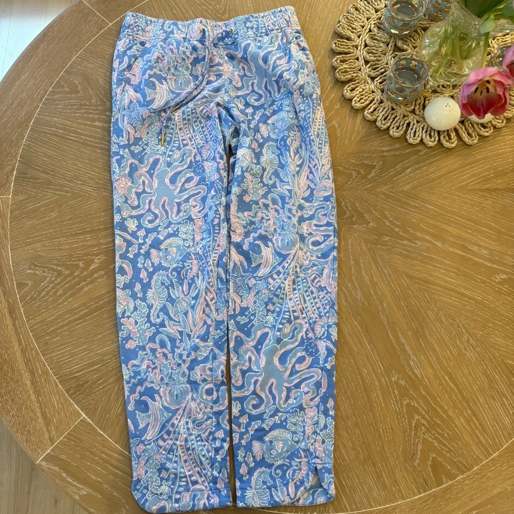 Lilly Pulitzer Emora Knit Pants Size XS in Boca Blue Sea What - Picture 7 of 7